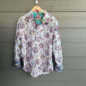 Robert Graham paisley embroidered button front shirt